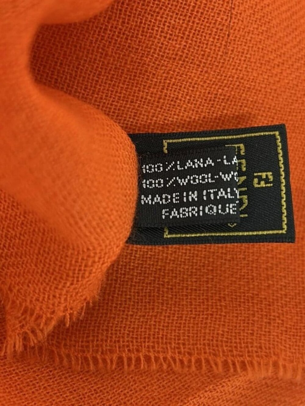FENDI - Orange Wool Scarf - Picture 3 of 6